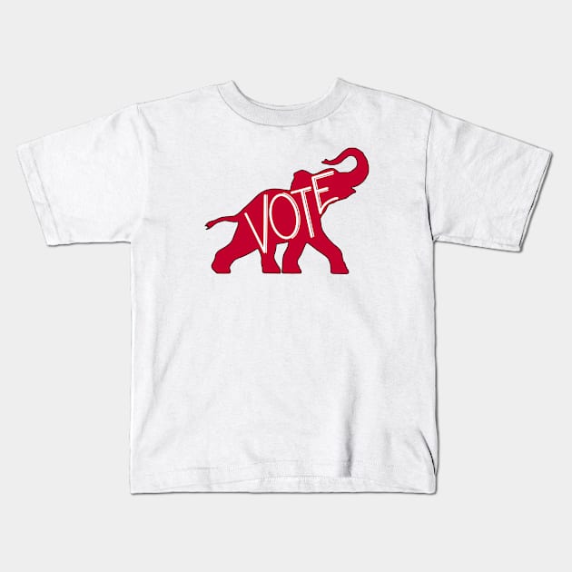 Vote Republican Party Red Elephant Kids T-Shirt by Gsallicat